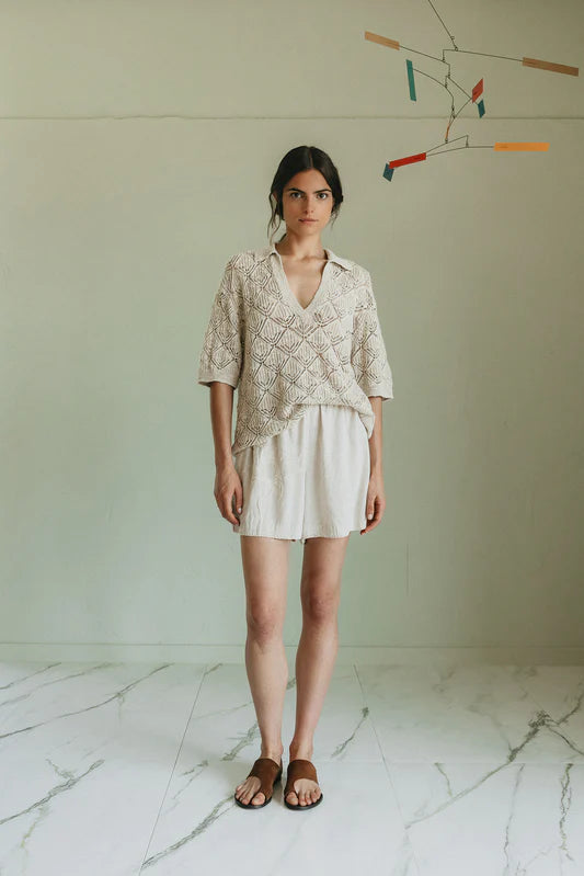 Elastic Short Pant | Linen