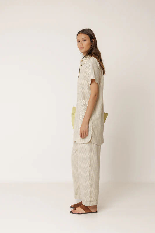 Polo-Collar Dress | Ecru