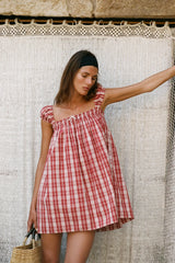 Belinha Mini Dress | Ines Check Terra Rosso