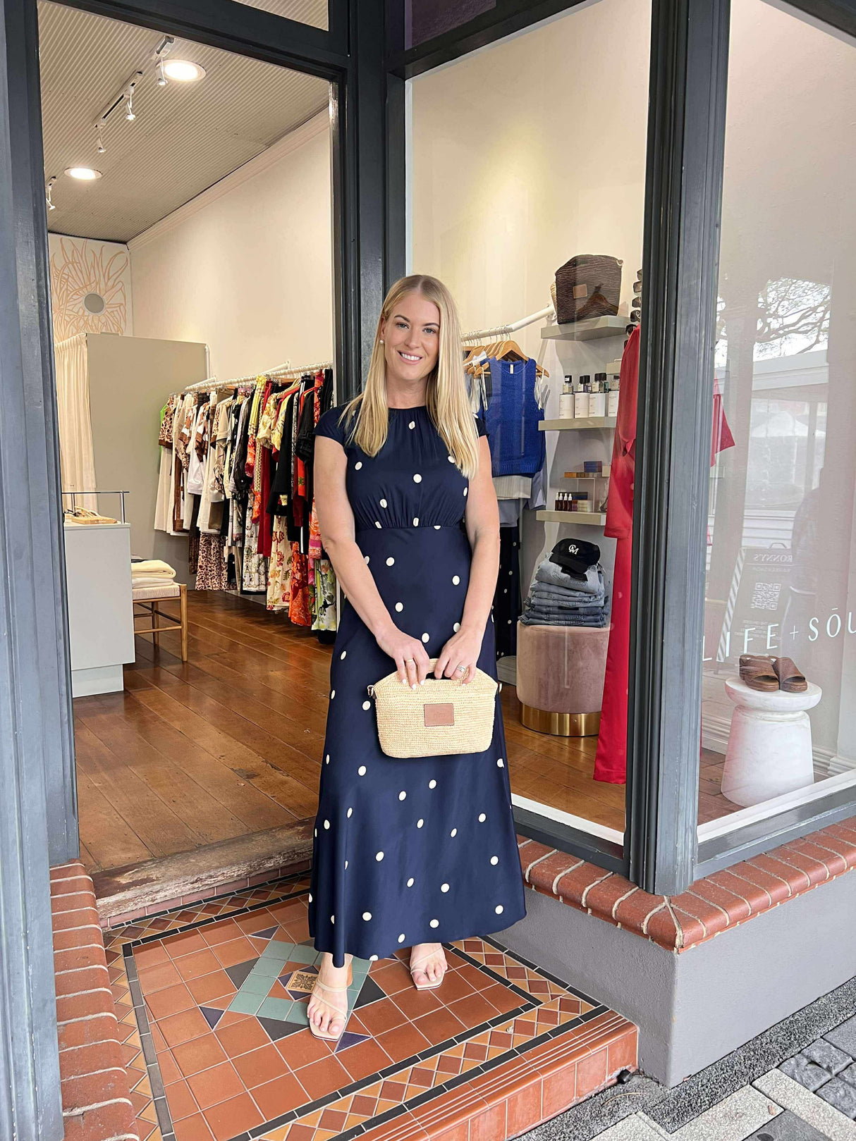 Muse Dress | Navy Spot