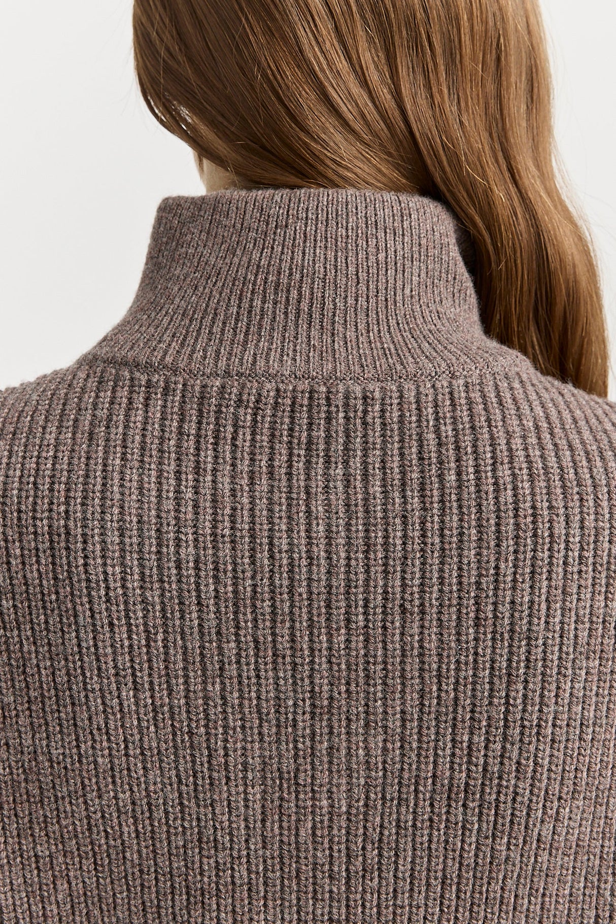 Zip Through Rib Knit | Mocha