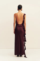 Agnes Ruffle Slip Maxi Dress | Wine Tasting