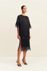 Eniko Lace T-Shirt | Black