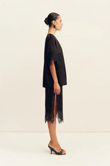 Eniko Lace T-Shirt | Black