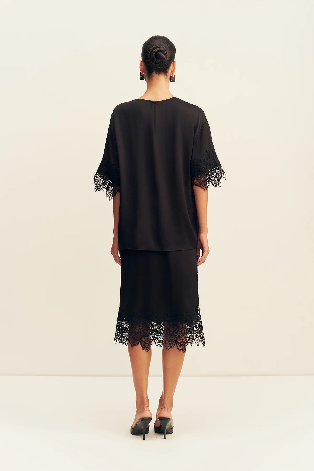 Eniko Lace T-Shirt | Black