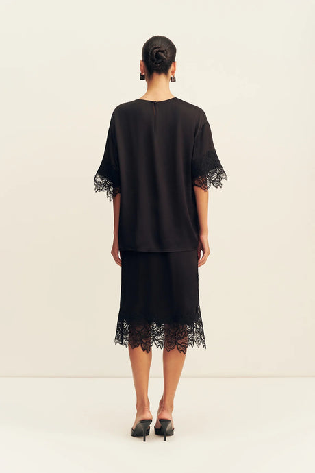 Eniko Lace T-Shirt | Black