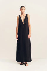 Paloma Plunged Maxi Dress | Black