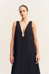 Paloma Plunged Maxi Dress | Black