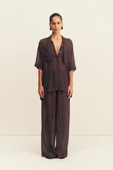 Maddox Drawstring Pant | Ristretto Sky