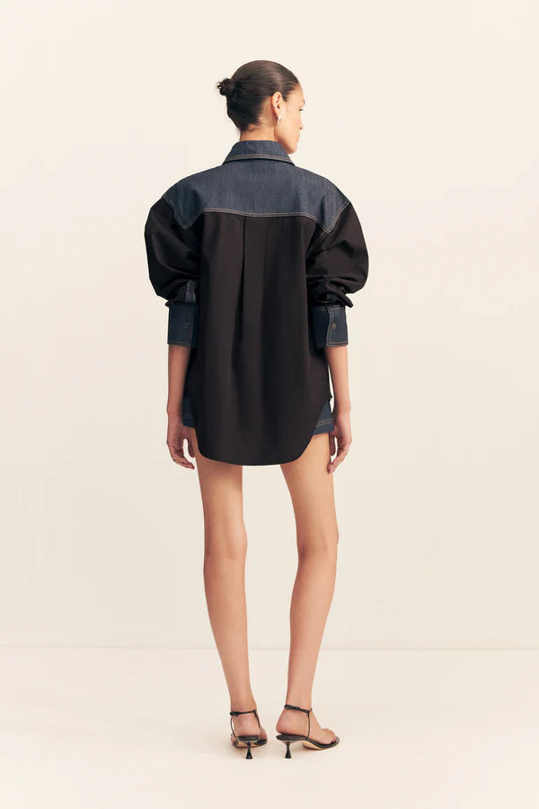 Harden Contrast Shirt | Deep Indigo