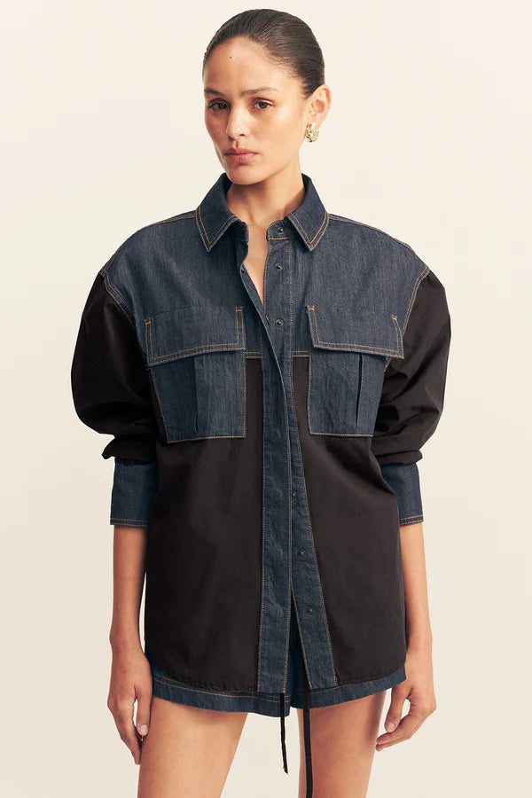 Harden Contrast Shirt | Deep Indigo