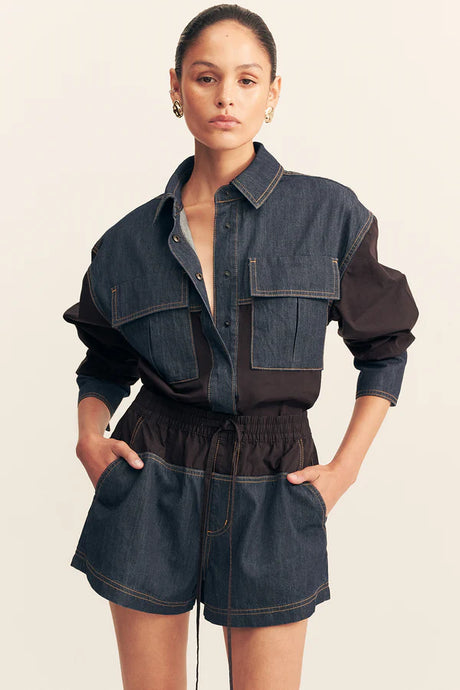 Harden Contrast Shirt | Deep Indigo