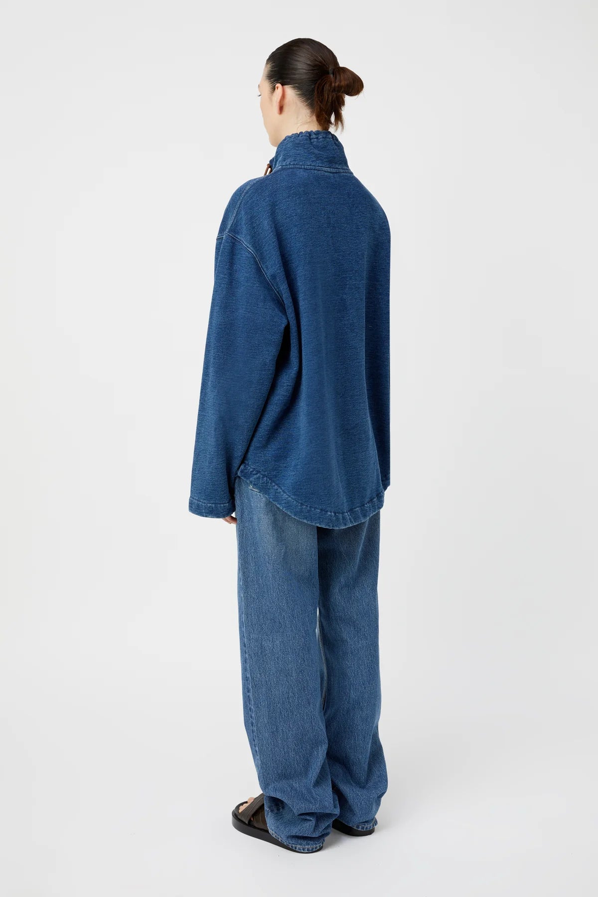Meena Denim Fleece Pullover | Classic Blue