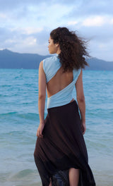 Conni Asym Midi Dress | Arctic Blue