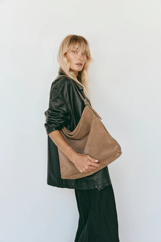 Savannah Suede Hobo Bag | Brown