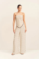 Houston Sheer Drawstring Pant | Blanc Polka