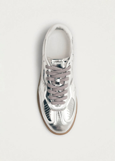 Tb.490 Rife Shimmer Silver Cream Leather Sneakers