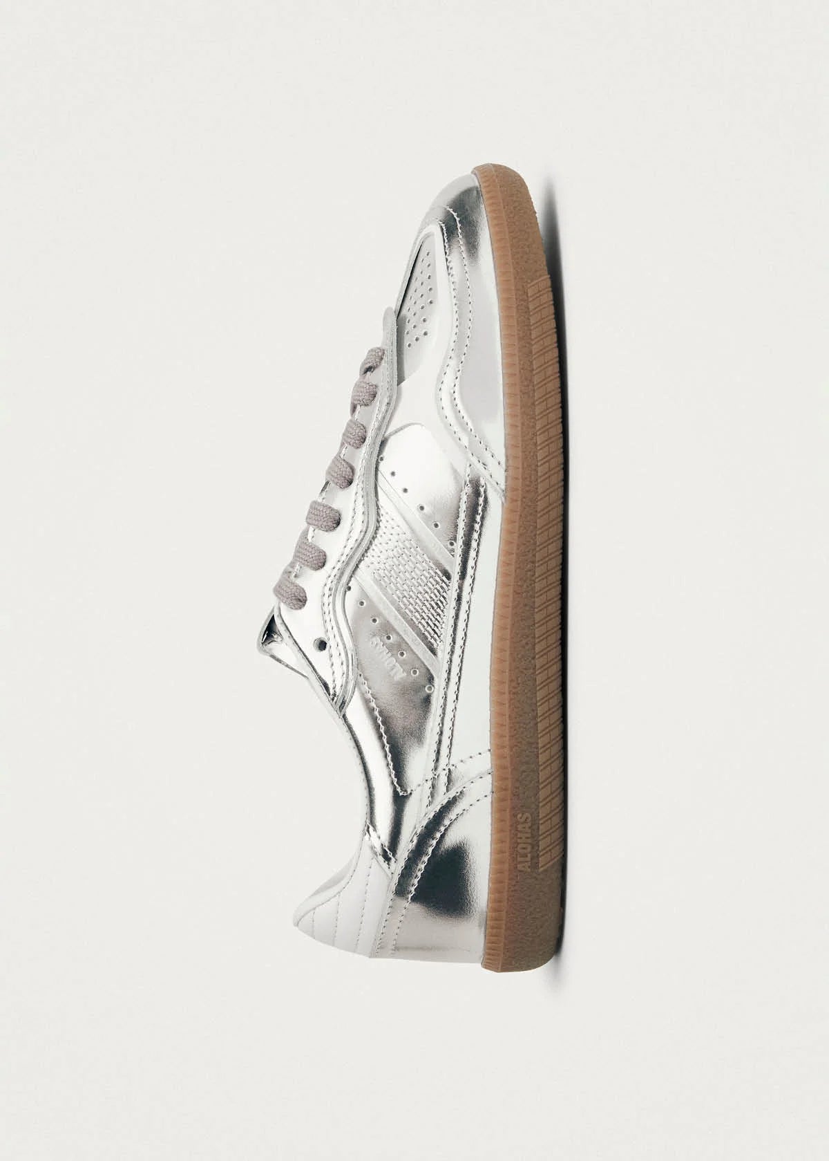 Tb.490 Rife Shimmer Silver Cream Leather Sneakers