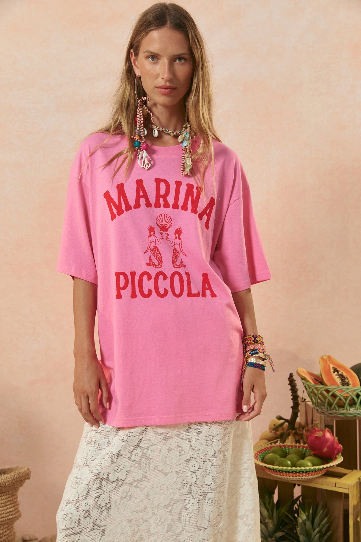 Marina Piccola Oversized Biker Tee | Cosmos