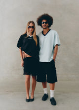 Reflective V Neck Tee | Black