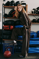 Fight Night Windbreaker Pant | Brown/Cream
