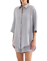 Lounge Linen Longline Shirt | Storm