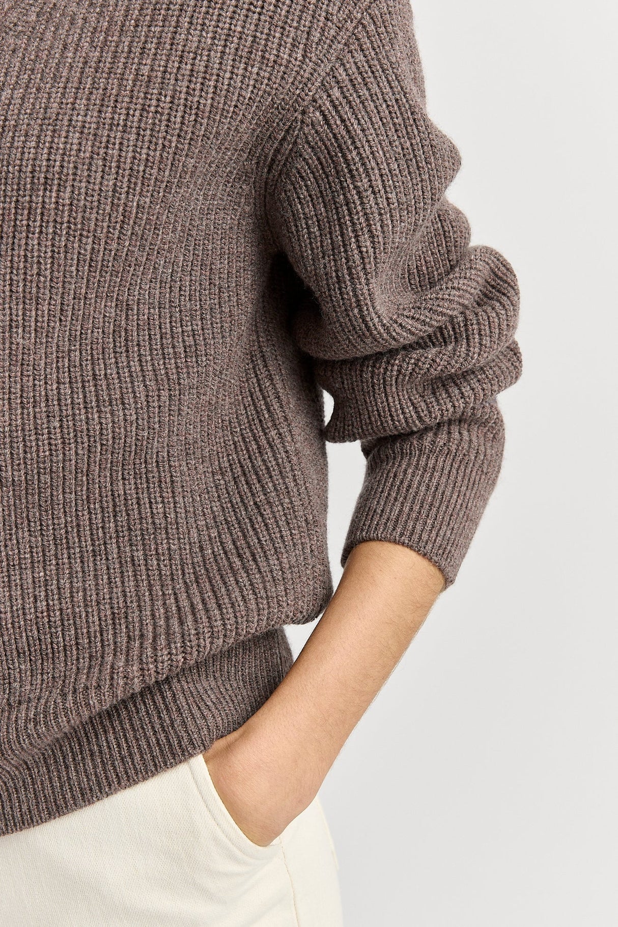 Zip Through Rib Knit | Mocha