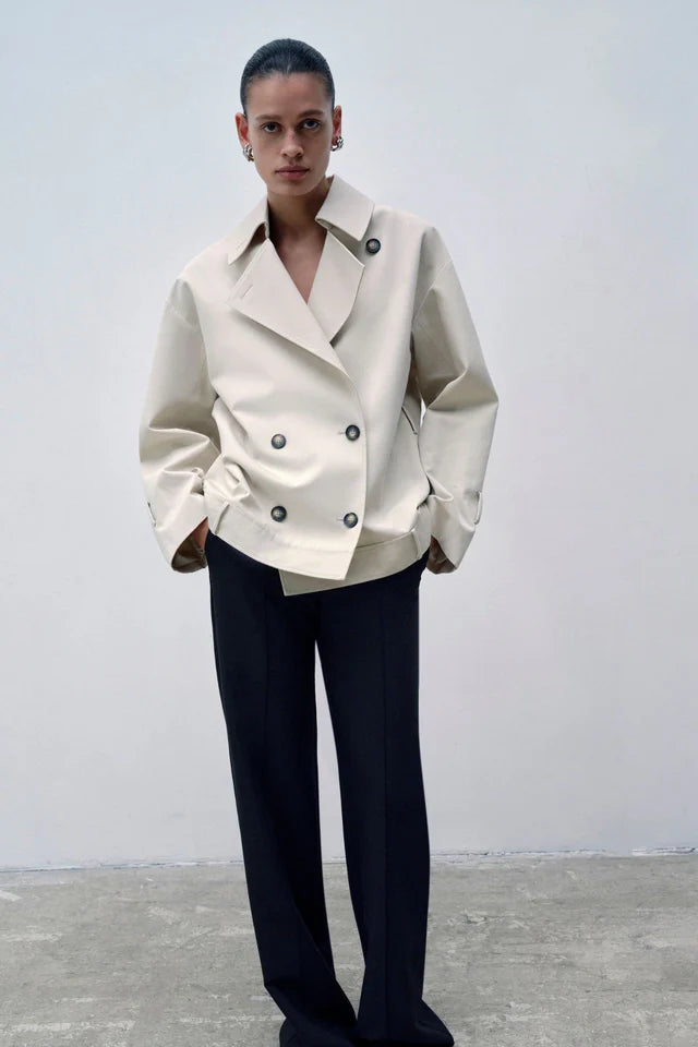 Neroli Short Trench | Alabaster White