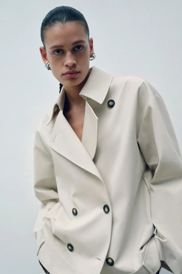Neroli Short Trench | Alabaster White