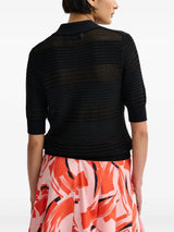 Black bow embellished knit polo | Black