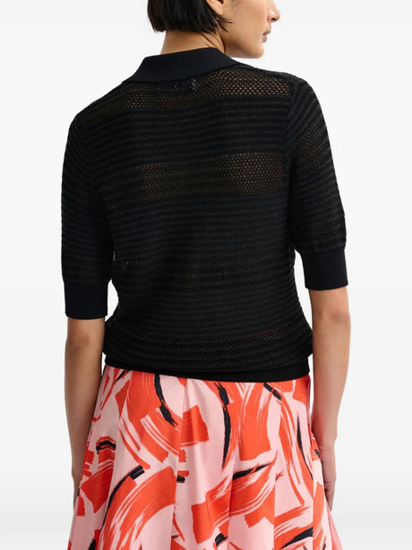 Black bow embellished knit polo | Black