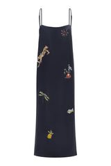 Fontaine Slip Midi Dress | Navy