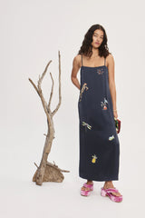 Fontaine Slip Midi Dress | Navy