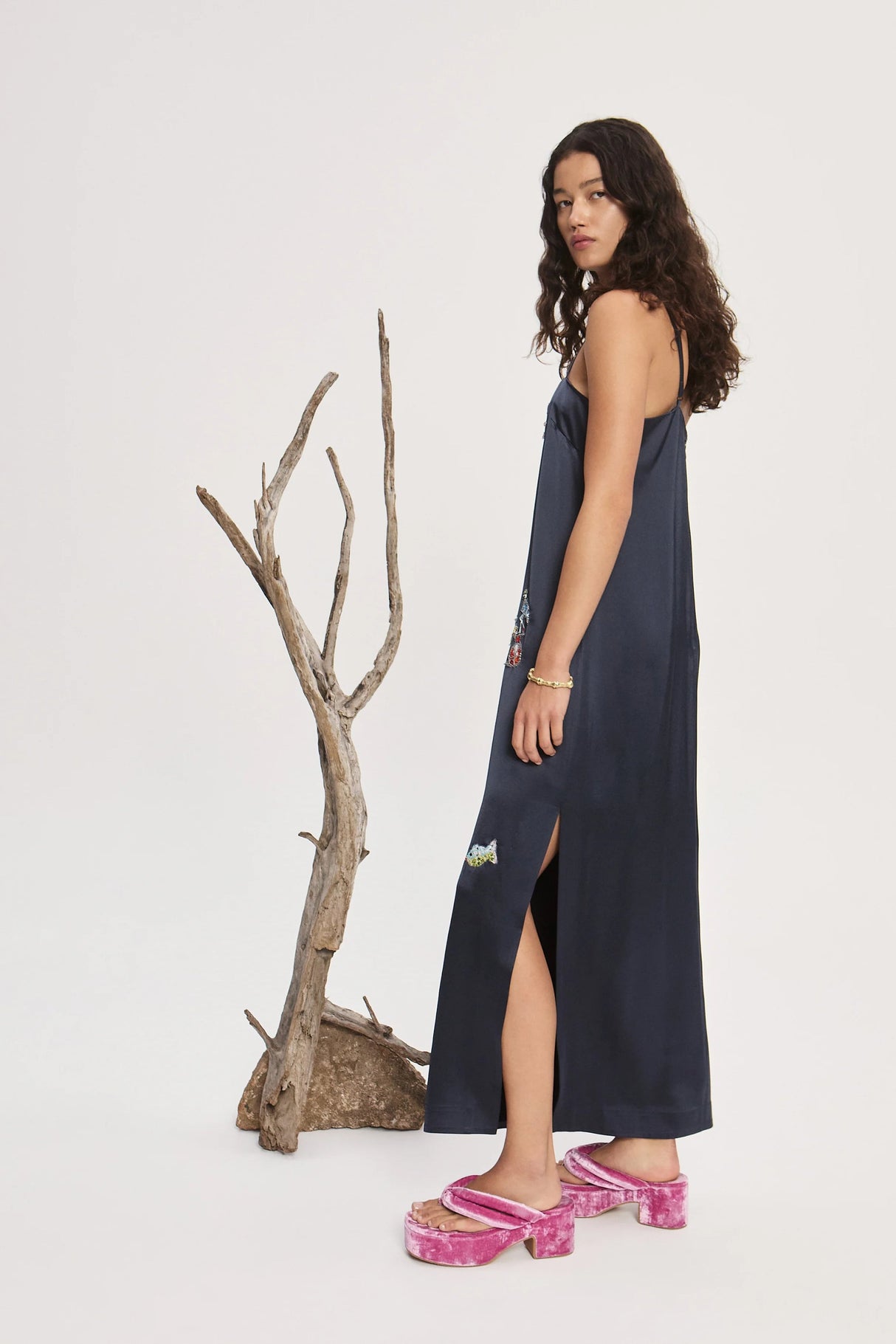 Fontaine Slip Midi Dress | Navy