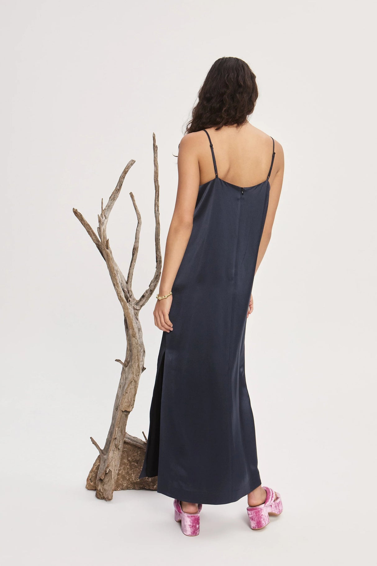 Fontaine Slip Midi Dress | Navy