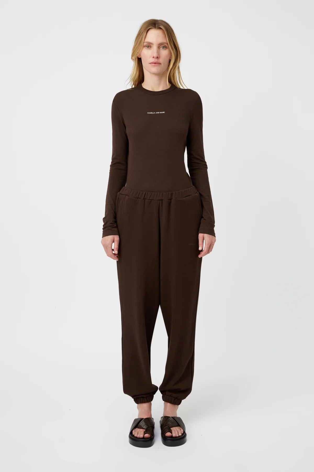 Park Long Sleeve Logo Top | Bitter Chocolate