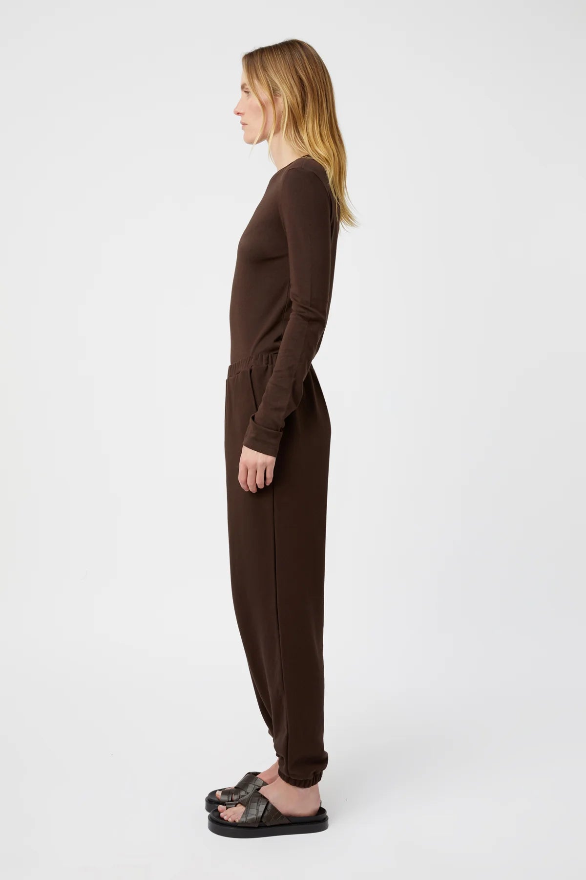 Park Long Sleeve Logo Top | Bitter Chocolate