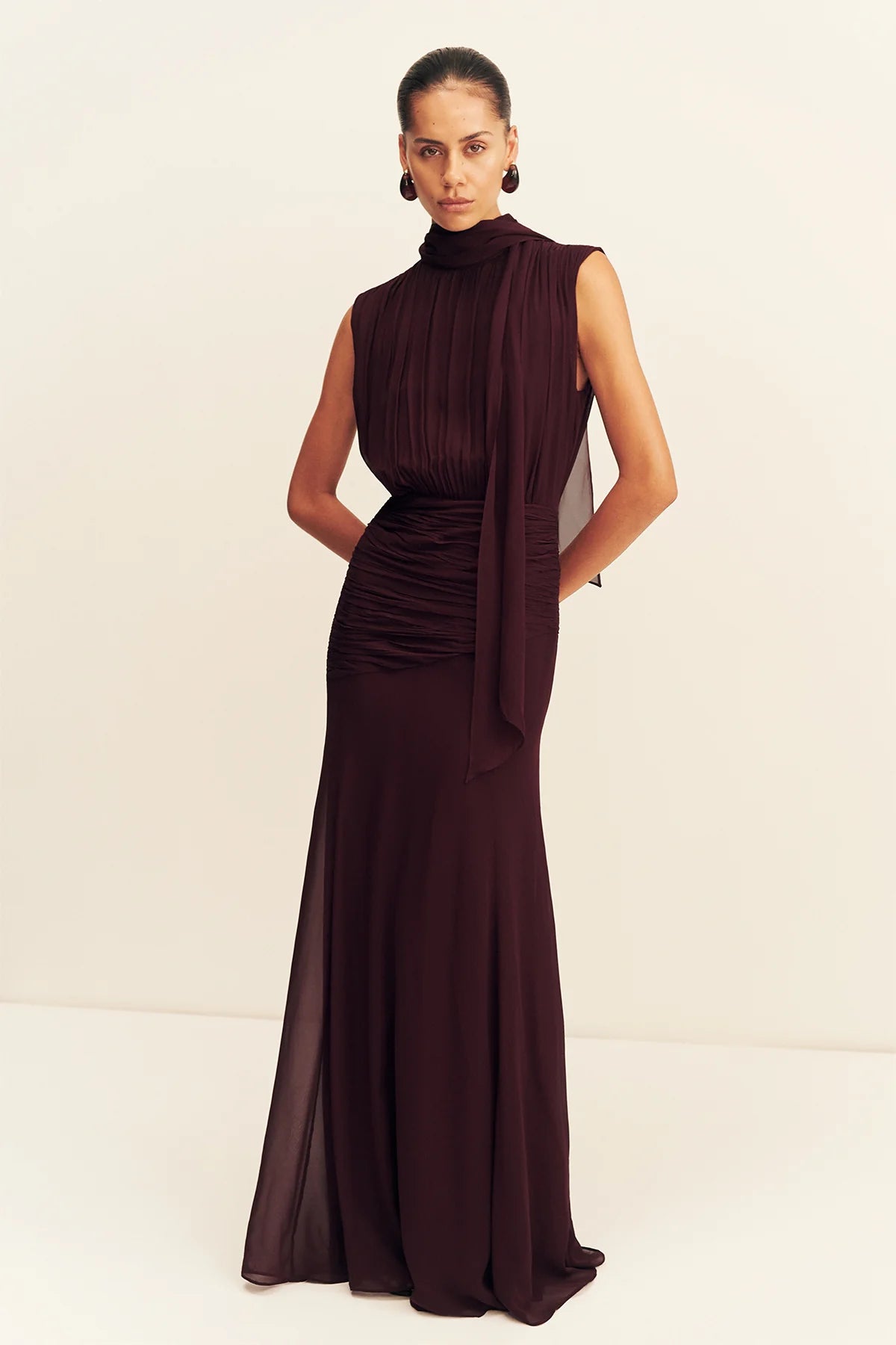 Amina Scarfe Neck Maxi Dress | Wine Tasting