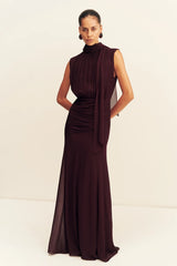Amina Scarfe Neck Maxi Dress | Wine Tasting