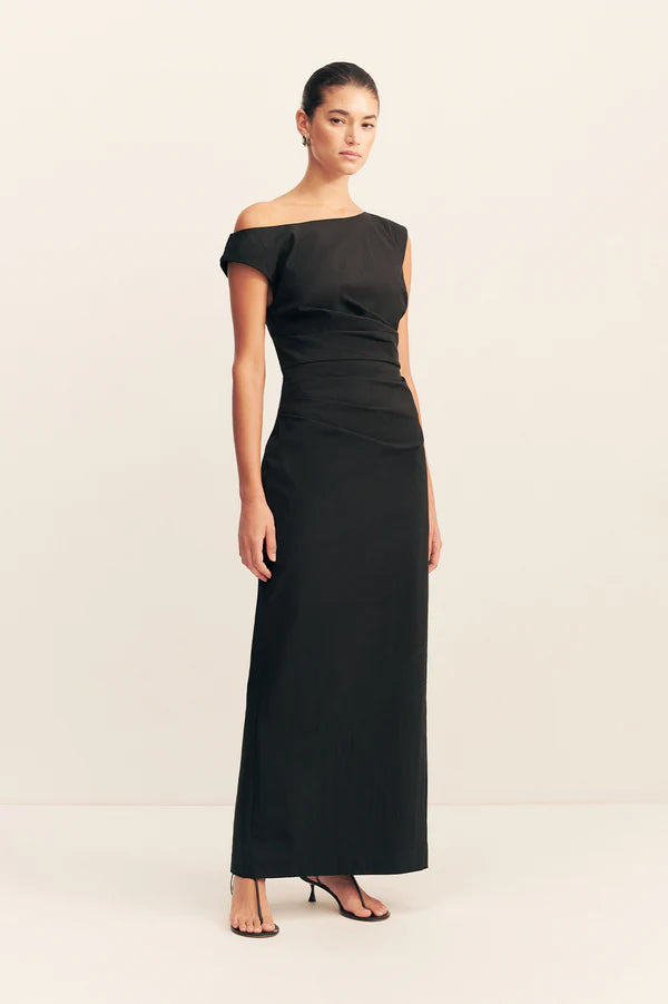 Campbell Off The Shoulder Maxi Dress | Black
