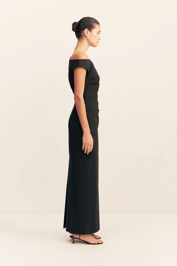 Campbell Off The Shoulder Maxi Dress | Black