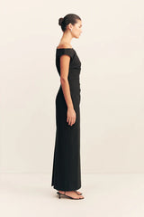 Campbell Off The Shoulder Maxi Dress | Black