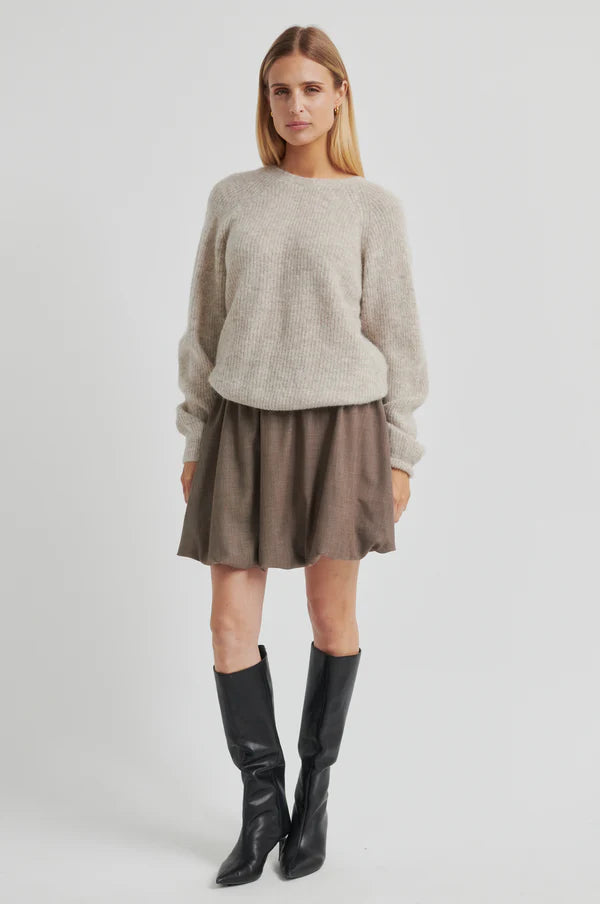 Flare Knit | Dark Beige Melange
