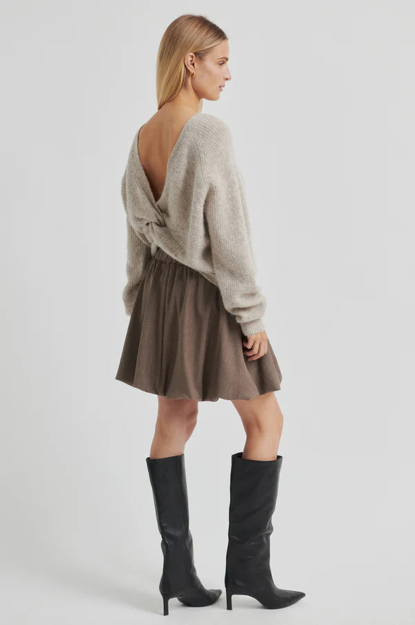 Flare Knit | Dark Beige Melange