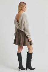 Flare Knit | Dark Beige Melange