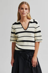 Susi Knit Collar Top | Eggnog