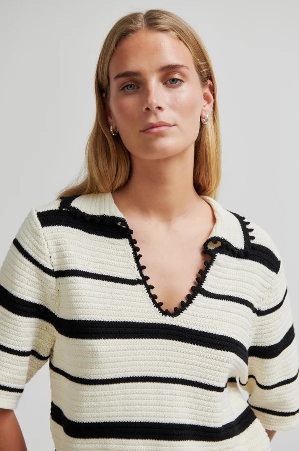 Susi Knit Collar Top | Eggnog