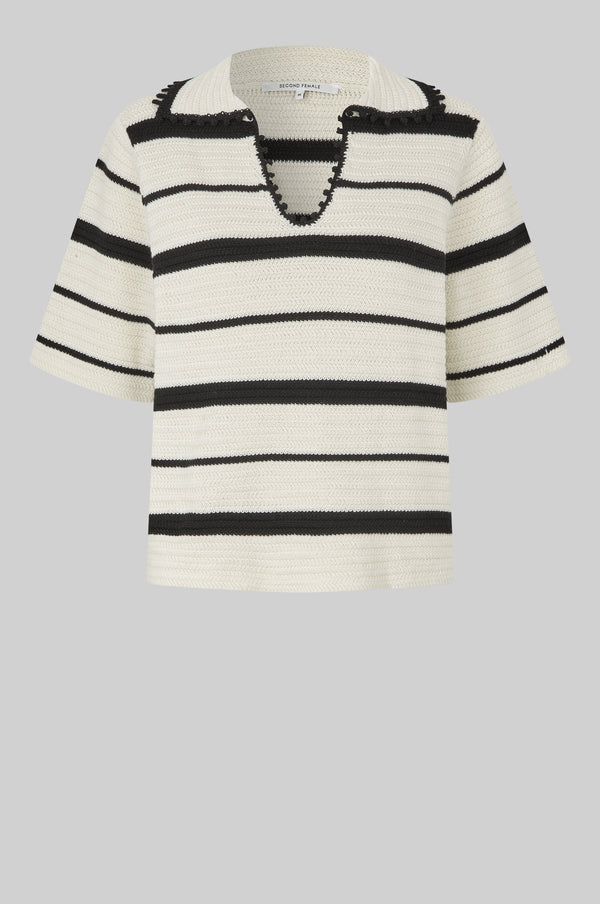 Susi Knit Collar Top | Eggnog