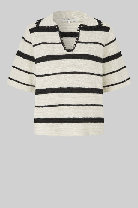 Susi Knit Collar Top | Eggnog