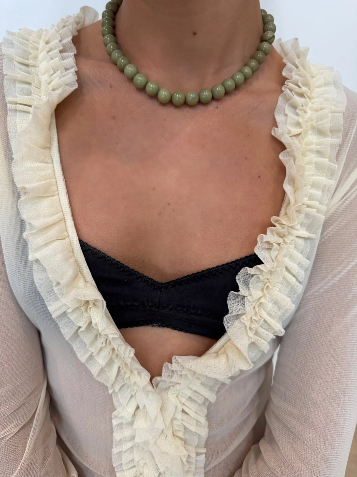 Olive Beaded Necklace